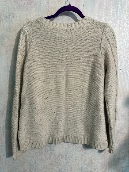Hollister Cream Cable-Knit Crewneck Sweater, Cozy, Layering Piece Sz Medium - Picture 5 of 9